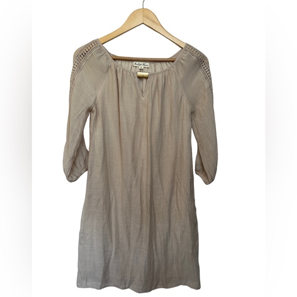 Indigo Rose Boho dress with sleeve detail and gold accent - Picture 2 of 6